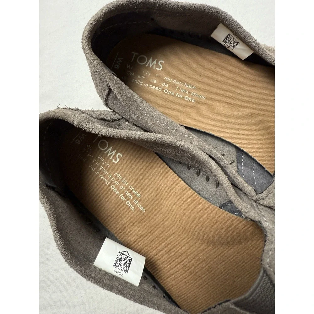 TOMS Womens Alpargata Suede Espadrille Slip On Shoes Grey Size 6 1002920416